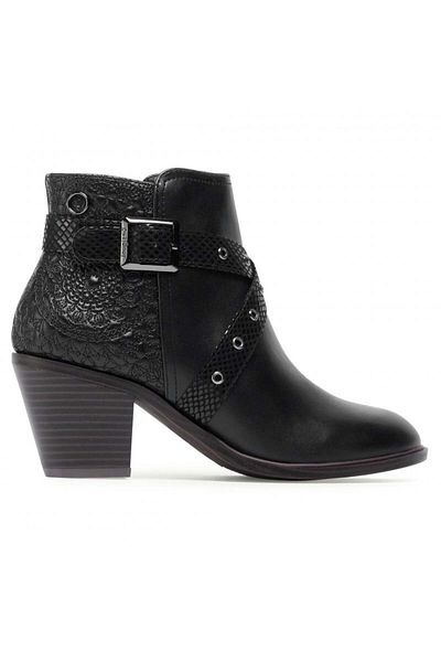 Desigual Botine Desigual de piele ecologica cu toc inalt