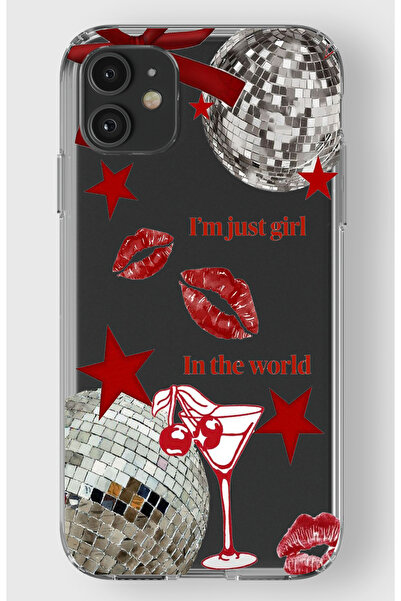 moonset Iphone 11 Uyumlu Im Just Girl Tasarımlı Baskılı Şeffaf Telefon Kılıfı