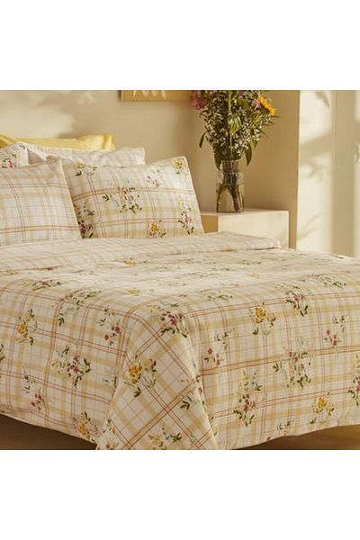DERİK Htsp Home Minella 100% Cotton Soft Touch Double Duvet Cover Set Yellow Shmd Al 1122015