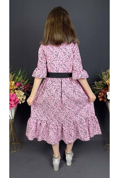 Mnk Vintage Basma Girl's Dress MNK0299 PINK