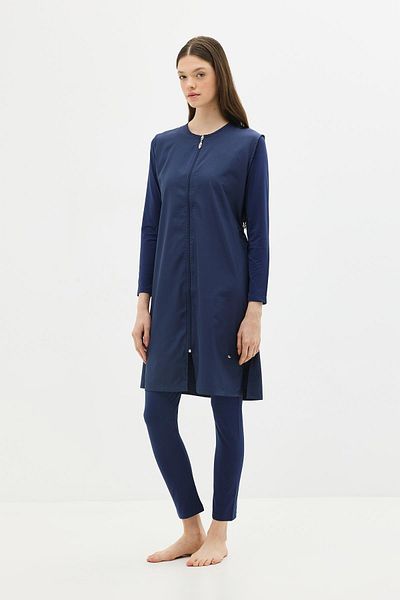 C&City Langer, vollständig bedeckter Hijab-Badeanzug C13075, Dunkelmarineblau