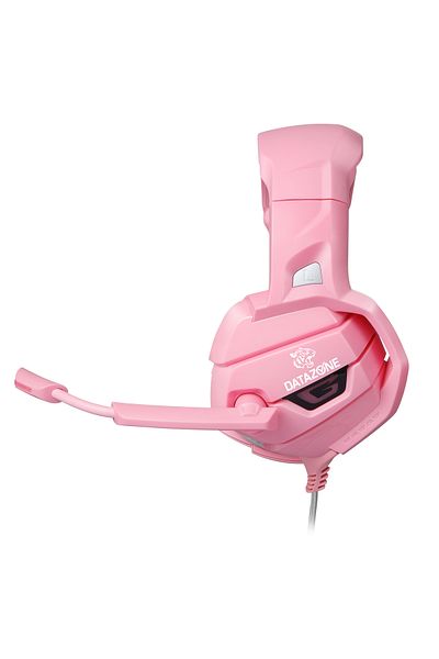 Datazone DZ-K5 Gaming Headset with adapter, pink, wired, clear sound, noise isolation,
