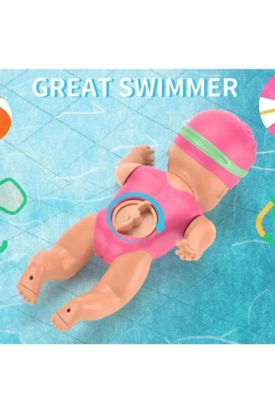 JOYFUL CHİLD Wind-Up Floating Toy Baby Self Floating Toy in the Sea Pool Bath 15 cm