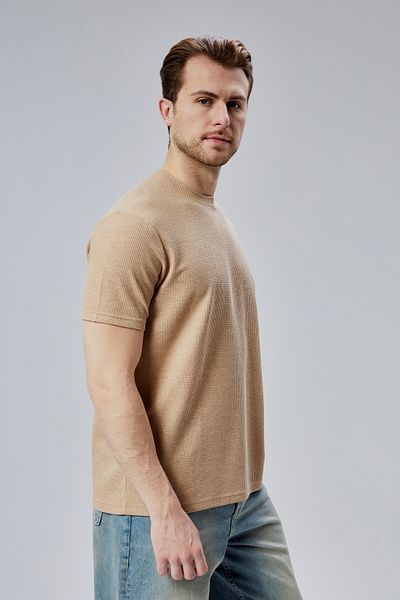 M MOONCOVER Ανδρικό μπλουζάκι Crew Neck Basic Βαμβακερό ύφασμα με υφή
