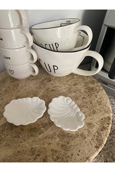 candleistanbul 2 Li Deniz istiridye midye kabuğu boyasız ham beton mini boy d...