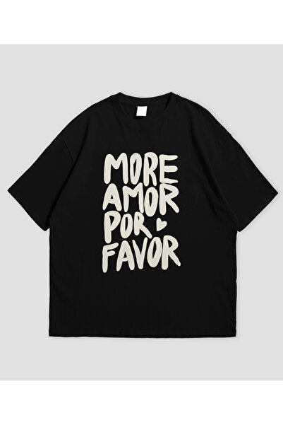 SVART WEAR Περισσότερα μπλουζάκι Unisex Oversize με σχέδιο Amor Por Favor