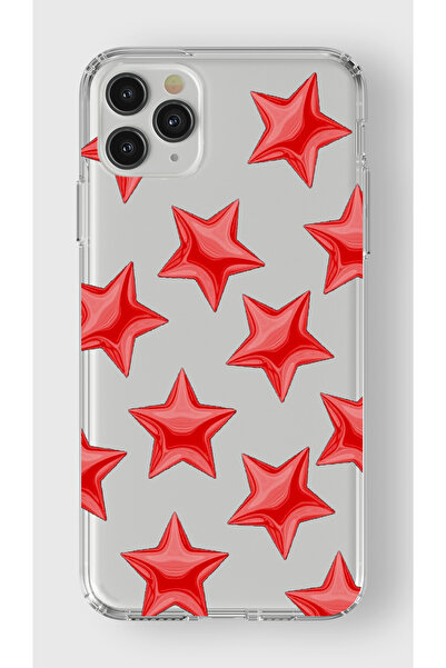 moonset Iphone 11 Pro Uyumlu Yıldızlar Tasarımlı Baskılı Şeffaf Telefon Kılıfı