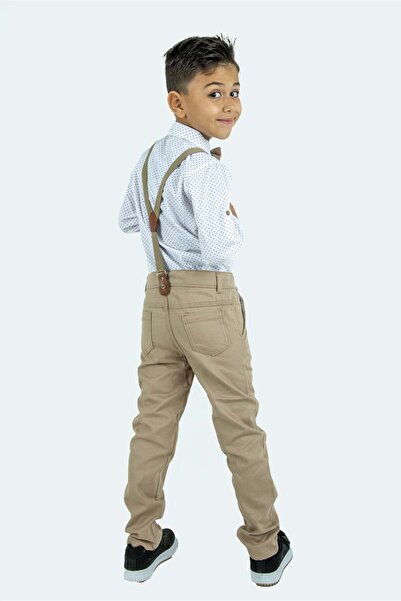 Mnk Boy's Suit with Colored Trousers and Shirt Beige