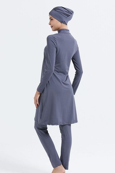 C&City Vollständig bedeckter dreiteiliger Hijab-Badeanzug C12050 geräuchert