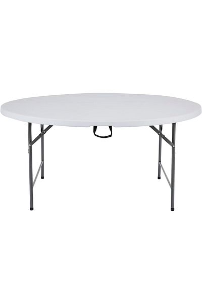 MAPLE HOME DECORATION Plastic Folding Table Portable Trestle Multi-purpose Dining Camp Picnic Party Event Table Dia150cm