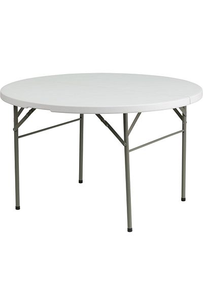 MAPLE HOME DECORATION Plastic Folding Table Portable Trestle Multi-purpose Dining Camp Picnic Party Event Table Dia120cm
