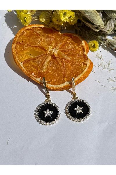 MyladyAccessoriess Special Series Zircon Stone and Star Detailed Dangle Earrings