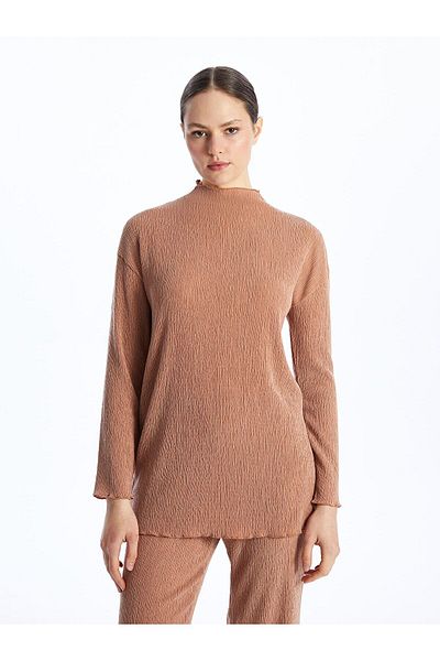 LC Waikiki Stand Collar Plain Long Sleeve Women's Tunic