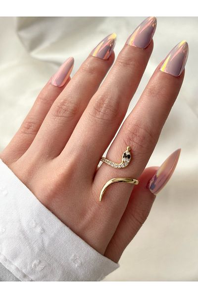 Eylülün Takısı Women's Gold Color Snake Model Ring
