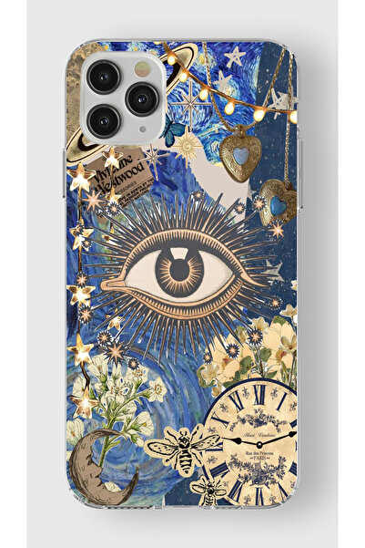 moonset Iphone 11 Pro Max Uyumlu Göz Tasarımlı Baskılı Şeffaf Telefon Kılıfı