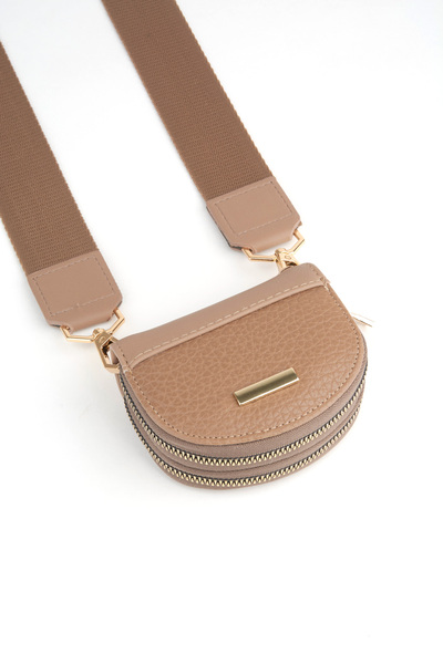 Vivaq Women's Mink Design 2 Compartment Mini Size Zipper Closure Wallet and Shoulder Bag