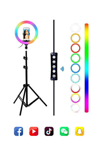 Hietech Led Işıklı Tripod 10 Inç Halka Makyaj Işığı Ayaklı Tripot