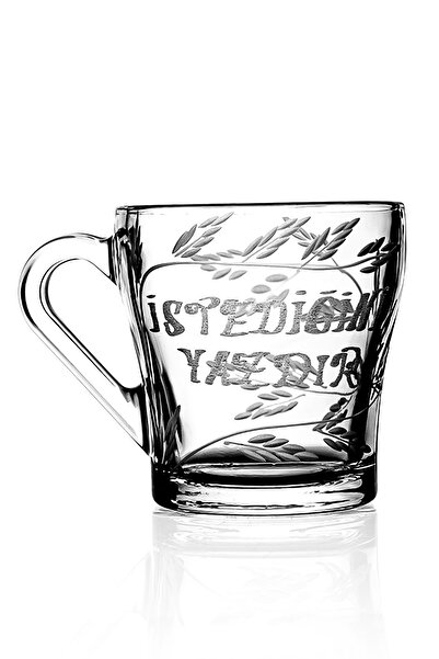 DECOCIA Kişiye Özel Isimli Kulplu Cam Kupa Bardak 205cc