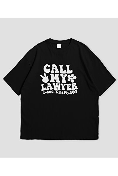 SVART WEAR تي شيرت للجنسين بتصميم Call My Lawyer مقاس كبير