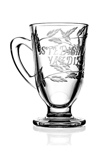 DECOCIA Kişiye Özel Isimli Kulplu Cam Latte Bardağı 200cc