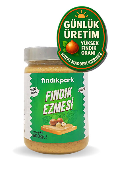 FINDIKPARK Şekersiz Fındık Ezmesi 600g %100 Fındık Katkısız Ürün