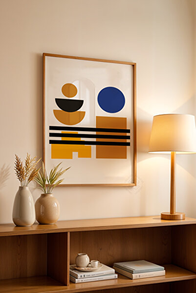 Basquiart Poster din seria Bauhaus cu ramă din lemn, numărul picturii: 103