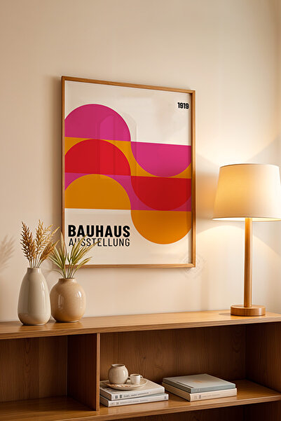 Basquiart Poster din seria Bauhaus cu ramă din lemn, numărul picturii: 87