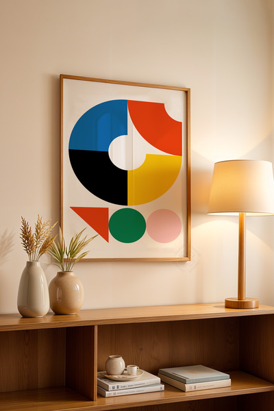 Basquiart Αφίσα της σειράς Bauhaus με ξύλινο πλαίσιο, Αριθμός πίνακα: 9