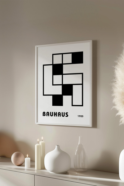Basquiart Poster cu ramă albă din seria Bauhaus, numărul picturii: 51