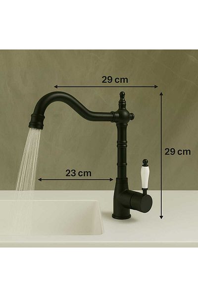 RUDİ ARMATÜR Superior Quality Brass Material Rustic Washbowl Faucet with 360 Swivel Body
