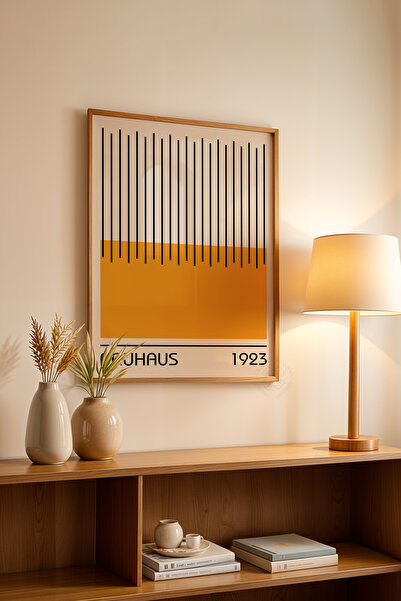 Basquiart Poster din seria Bauhaus cu ramă din lemn, numărul picturii: 23