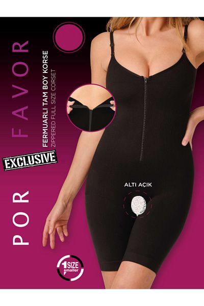 Por Favor 1 Size Reducer Network Part Open Zippered Full Length Corset