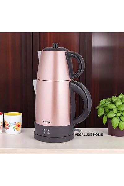FMS Electric Tea Lover 2 in 1 Steel Water Heater Tea Maker Rose