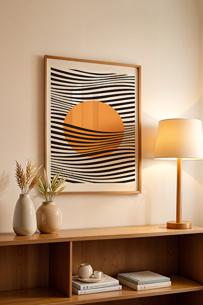 Basquiart Poster din seria Bauhaus cu ramă din lemn, numărul picturii: 34