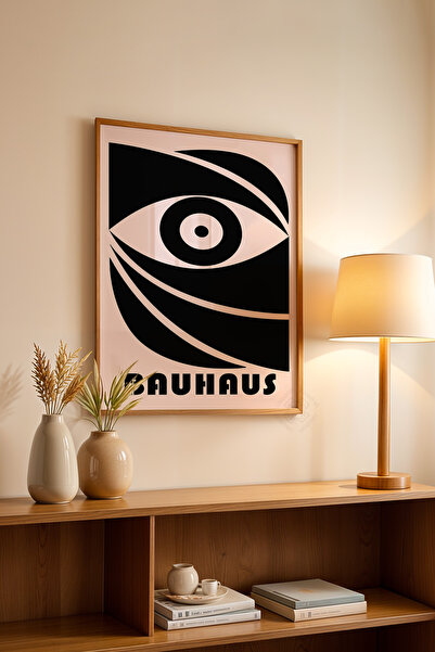 Basquiart Poster din seria Bauhaus cu ramă din lemn, numărul picturii: 62