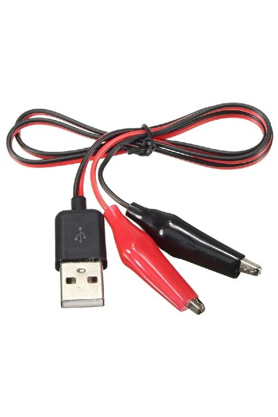 CNL Usb Erkek Krokodil Çevirici Kablo - 5V Kaynak Test Kablosu 60Cm Max 2A
