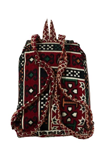mdhomecarpet Rucsac de damă Kilim Carpă realizat manual 30x40 cm |   Geantă din țesătură cu model Şark Corner Calitate autentică