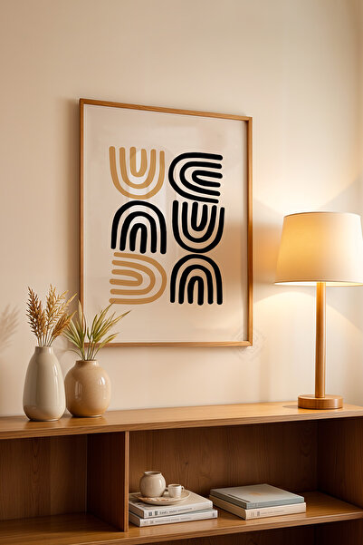 Basquiart Poster din seria Bauhaus cu ramă din lemn, numărul picturii: 106