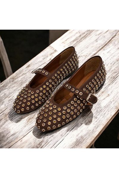 runa shoes Suede Disco Stone Ballerinas
