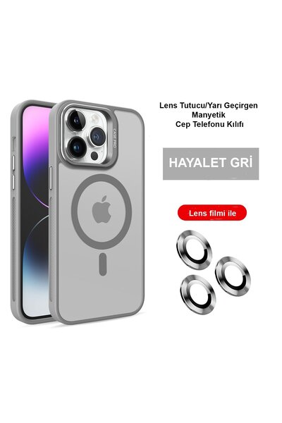 Bilişim Aksesuar iPhone 15 Pro Max Kılıf Case Pro Lens Standlı Kılıf Lens Mag...