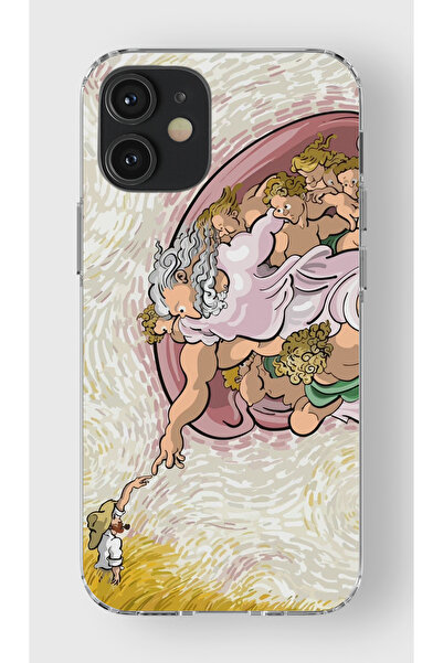 moonset Iphone 12 / 12 Pro Uyumlu Van Gogh Tasarımlı Baskılı Şeffaf Telefon K...
