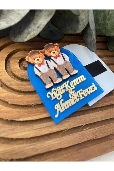 Gizem Graphic Ayıcık Figürlü İkiz Çocuk Pleksi Magnet 20'li Paket