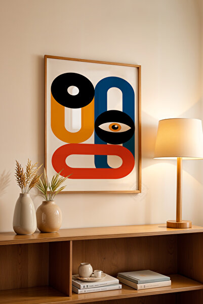 Basquiart Poster din seria Bauhaus cu ramă din lemn, tablou nr:2