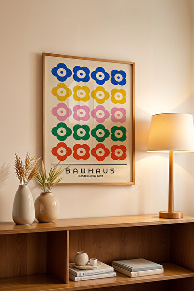 Basquiart Poster din seria Bauhaus cu ramă din lemn, numărul picturii: 97