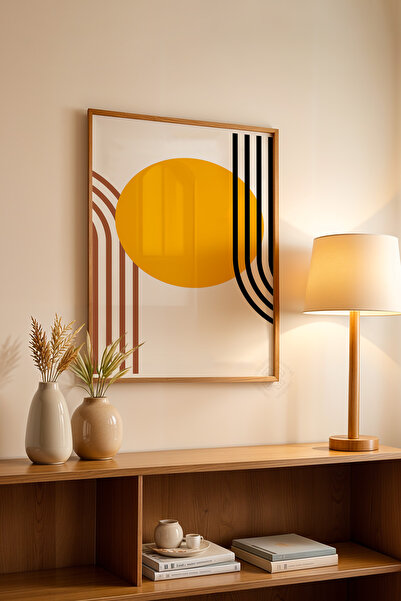 Basquiart Poster din seria Bauhaus cu ramă din lemn, numărul picturii: 101