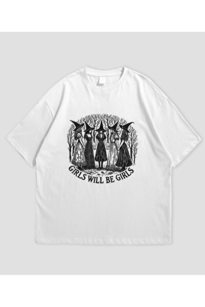 SVART WEAR تي شيرت كبير الحجم للجنسين بتصميم Girls Will Be Girls