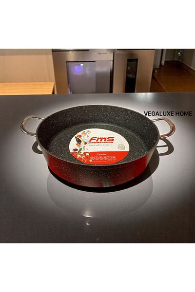 FMS Granite Industrial Flat Pot 34 cm Gray