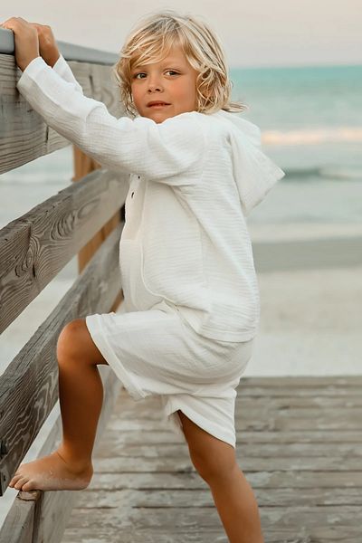 rois Children's Muslin White Shorts