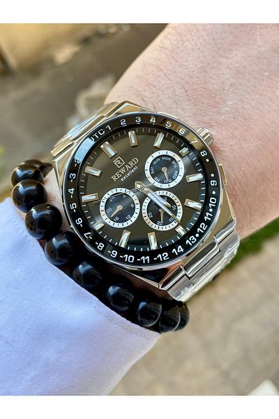 Reward Men's Silver Wristwatch - All Functions Active, with Calendar