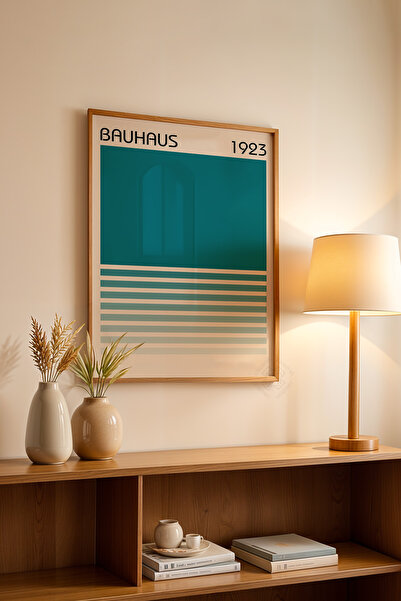 Basquiart Poster din seria Bauhaus cu ramă din lemn, numărul picturii: 19